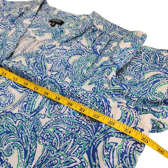 Jones New York Womens Linen Blend Kelly Paisley Print Blouse Plus Size 2X V Neck - Picture 10 of 11